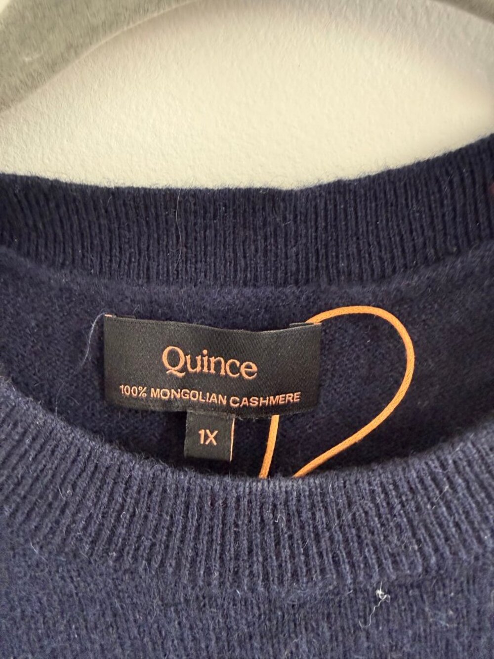 Quince Mongolian Cashmere Crewneck Sweater True Navy 1X NWT - Picture 3 of 4